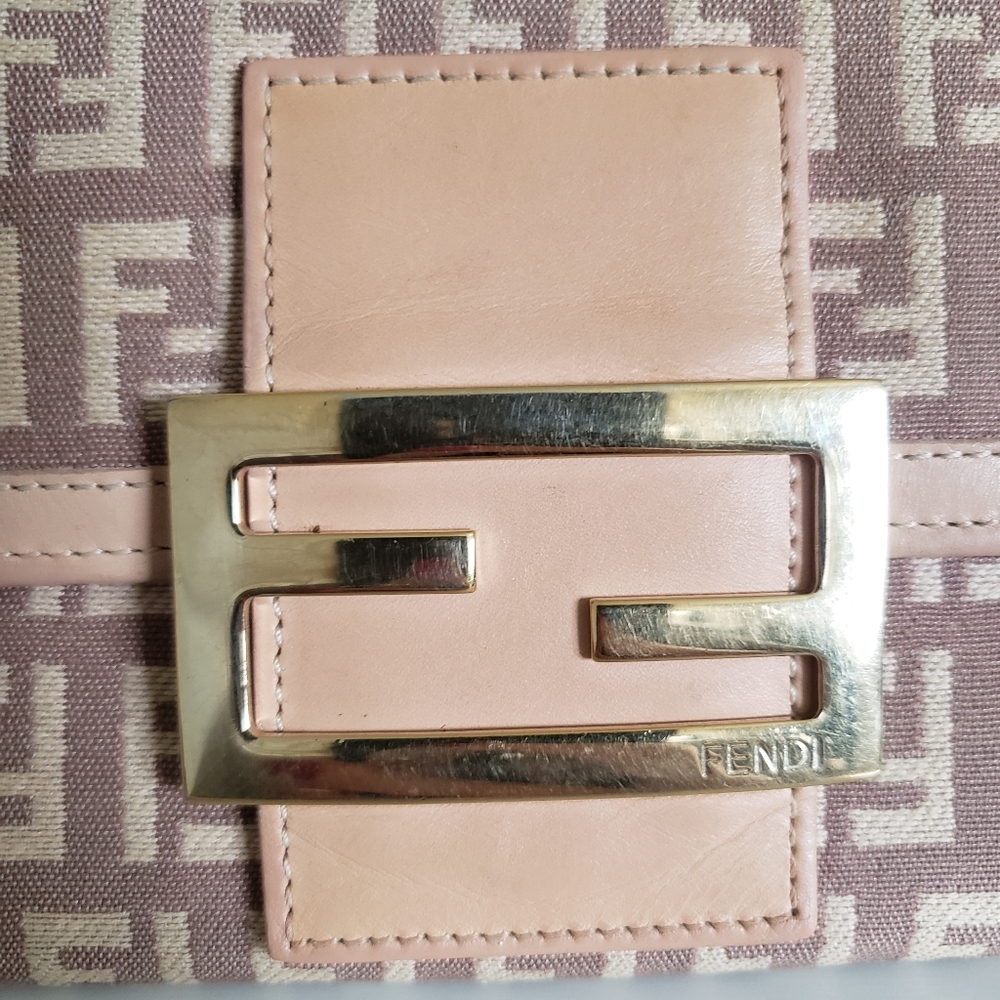 Authentic Pre-owned Vintage Fendi Zucchino FF Flap Wallet - Picture 6 of 15